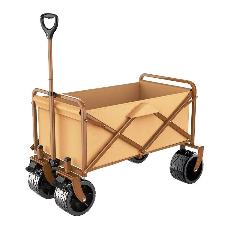Durable Safety Outdoor Foldable Trolley OEM Supported Roll Container Structure Utility Wagon Cart Comfortable Folding Handle