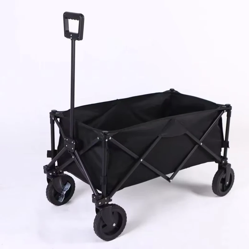 Durable Safety Outdoor Foldable Trolley OEM Supported Roll Container Structure Utility Wagon Cart Comfortable Folding Handle