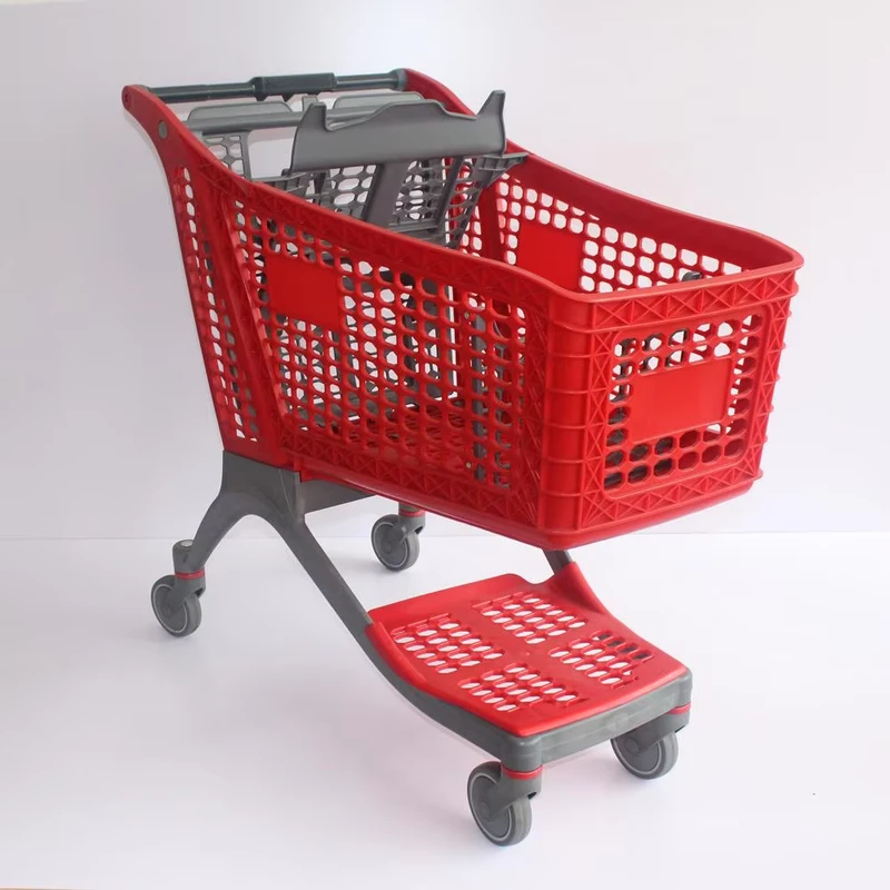 Durable Shopping Cart Shopping Trolley Plastic Supermarket Shopping Trolley