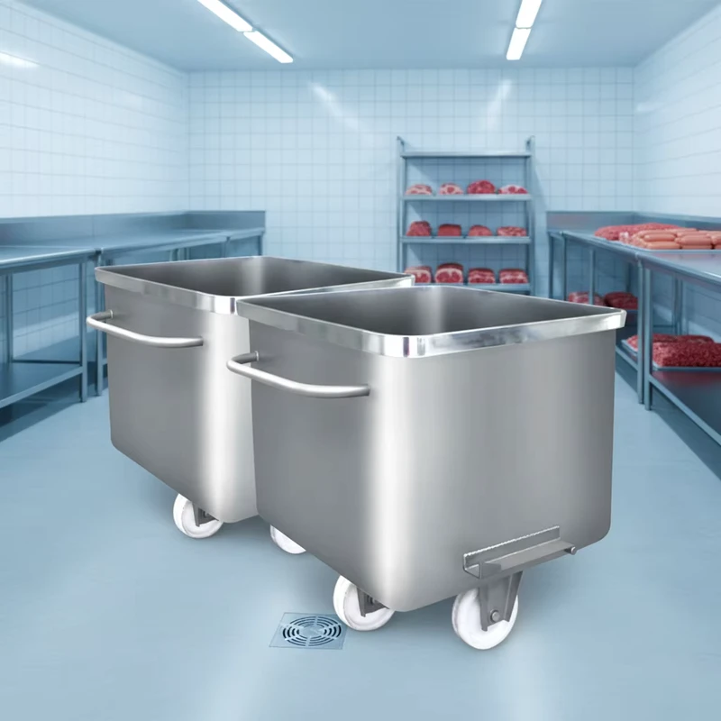 Durable Stainless Steel 304 200L Meat Cart and Truck Trolley for Restaurant Food Shop Use Easy to Clean Factory Price