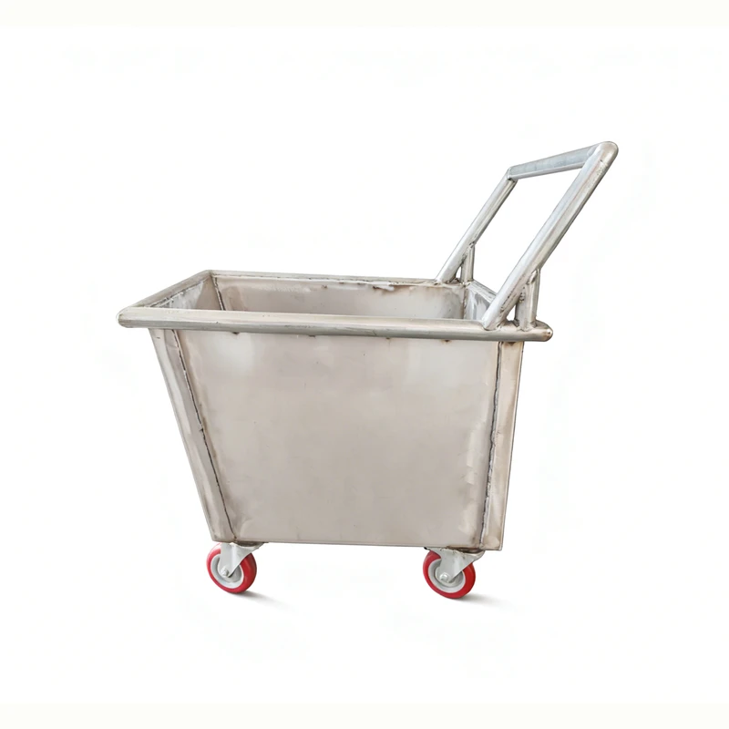 Durable Stainless Steel Industrial Style Transport Trolley for Indoor Outdoor Use for Industrial