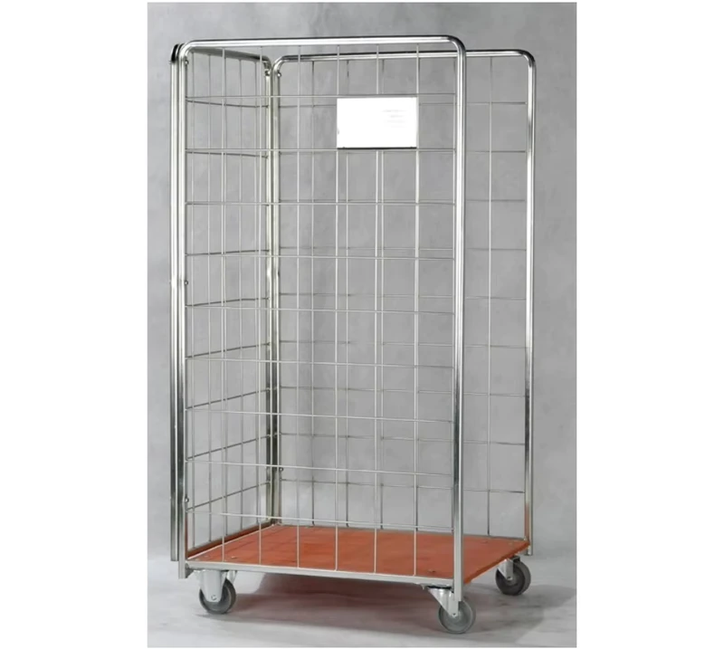 Durable Steel Collapsible Structure 3 Sided Heavy Duty Logistic Roll Cage Trolley Iron Frame Welded Cargo Storage Equipment