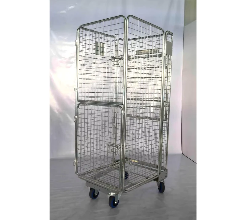 Durable Steel Collapsible Structure 4 Sided Heavy Duty Logistic Roll Cage Trolley Welded Cargo Storage Equipment 600kg