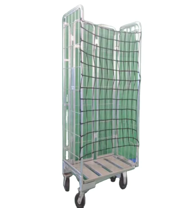 Durable Steel Mobile Storage Cage Super Accelerated Folding Design for Supermarket Factory Cargo Storage Handling Trolley