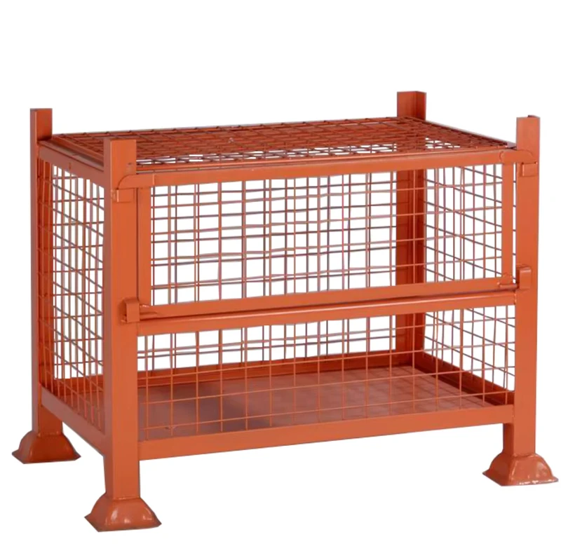 Durable Steel Roll Box Container Wheels Foldable Stackable Trolley Cart Corrosion Resistant High Capacity OEM Cargo Storage