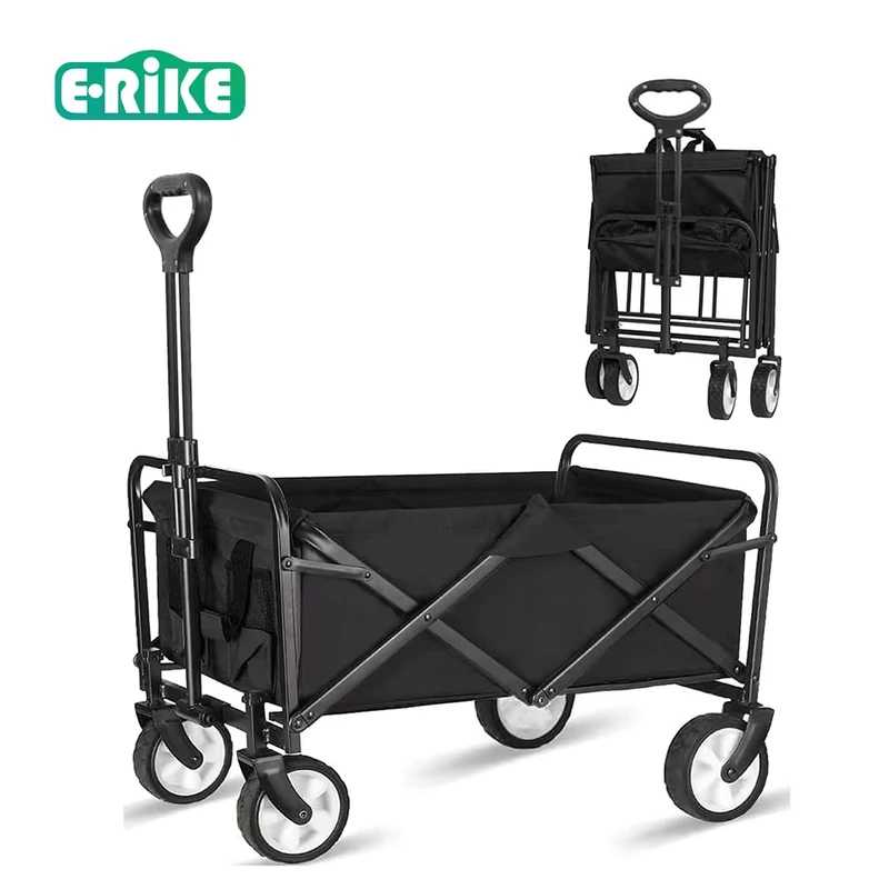 E RIKE Large Capacity Custom Camping Wagon Shopping Trolley Picnic Heavy Duty Camping Foldable Wagon Cart