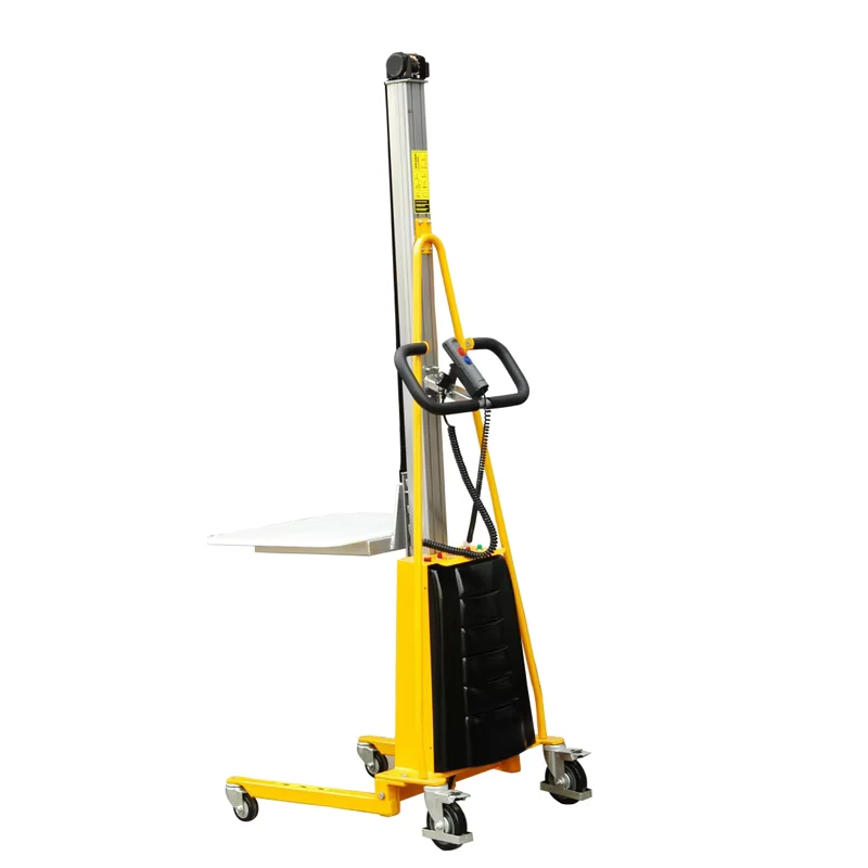 E150 Mini Lift Table Trolley 150kg Electric Platform Polyurethane Tires Fork Length 600mm Fork Width 470mm Lead-Acid