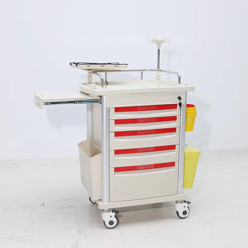 EM ET073 Medical Emergency Trolley Hospital Trolley Emergency Medication Trolley