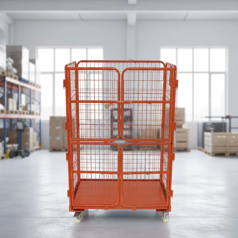 ESD Roll Container 660×445 Trolly Anti Static Steel Cage for Electronic Workshop Logistics
