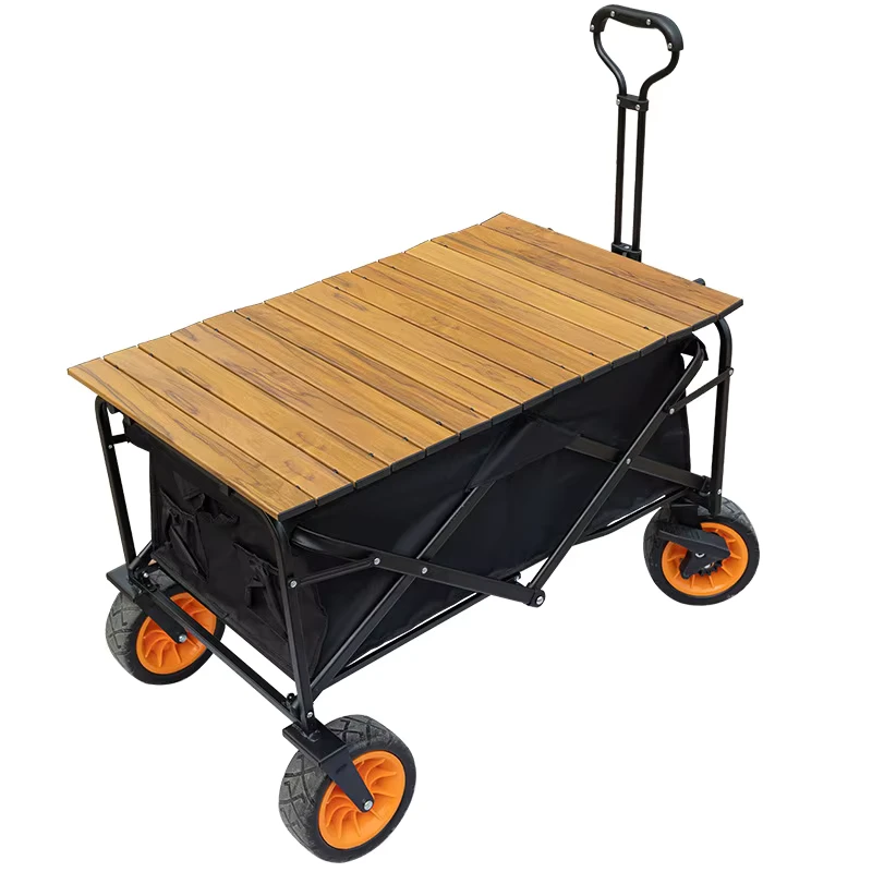 Easy Installation Aluminum Steel Wagon Tabletop Foldable Camping Cart Table Board for Outdoor Picnic