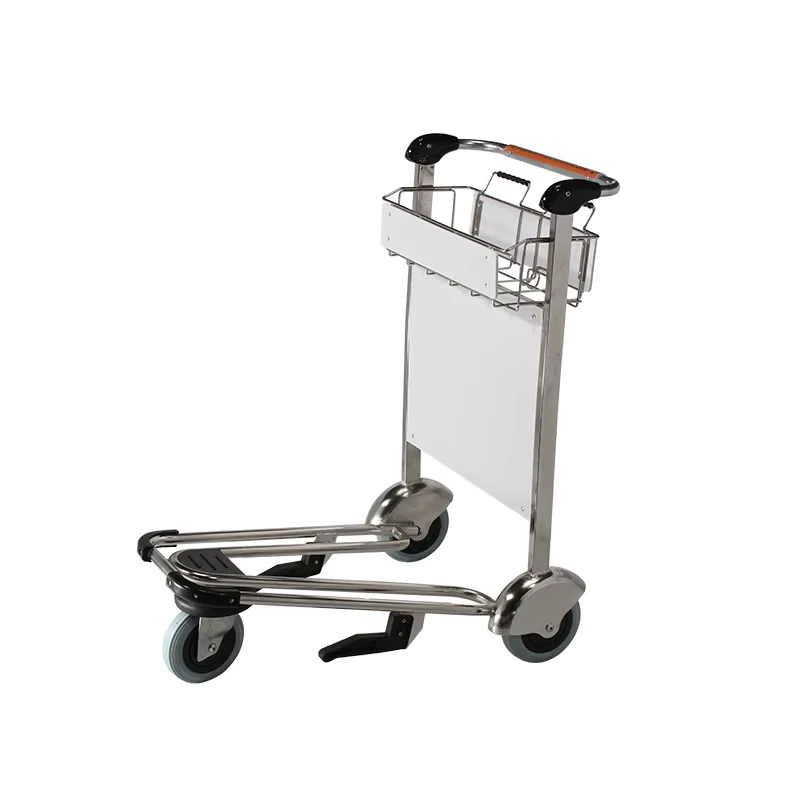 Easy Moving High Quality 3 Wheel Mesh Stainless Steel 250kg Load Capacity Modern Design Customized Airport Hand Cart Trolley
