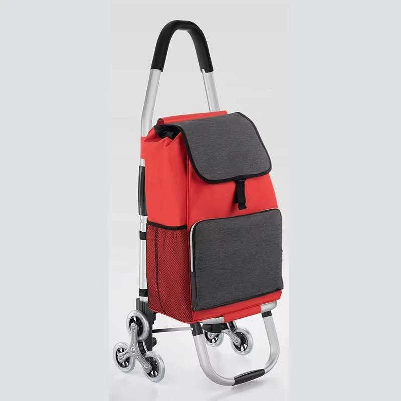 Easy-Taken Aluminum Stair Climbing Folding Trunk Camping Bag Foldable Shopping Cart For Supermarket