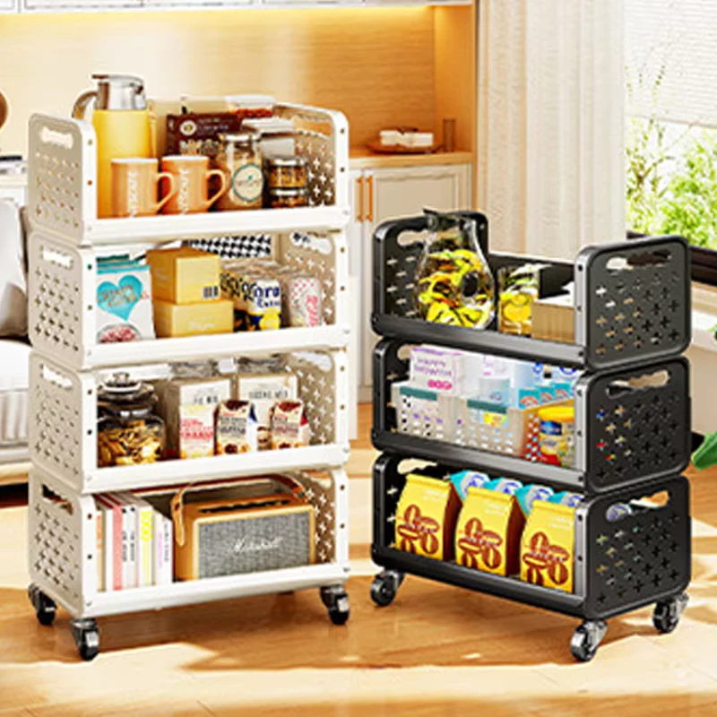 Eco Friendly Wheel Storage Trolley Rack with Detachable Design for Closet Bookshelf Kitchen Household Use