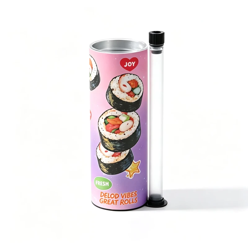 Ecofriendly Custom Packaging Push pop Food Grade Containers Sushi Roll Packaging Cardboard Cylinder for Push up Sushi Paper Tube
