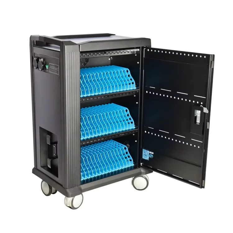 Educational Flat Charging Cabinet with Wheels Smart Trolley Charging Cart
