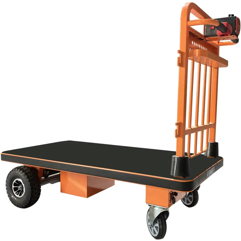 Efficient Electric Warehouse Hand Cart Trolley with Four Wheel Wheel for Easy Moving of Heavy Loads