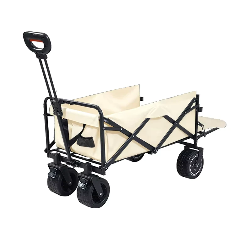 Electric 100W Motor 5000mAh Battery Four Wheel Power Assisted Camping Folding Trolley Reclining Hand Pull Camping