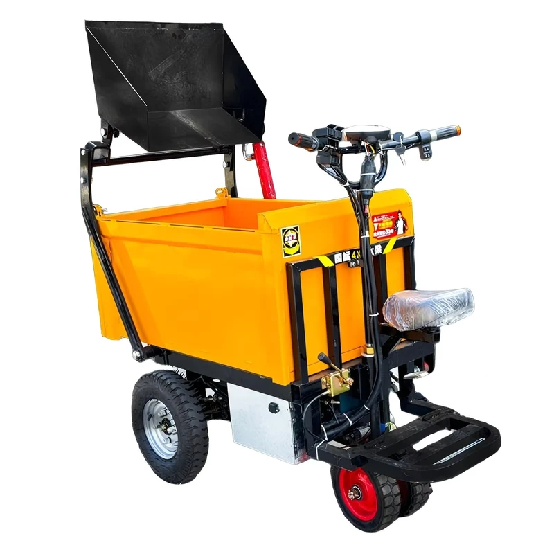 Electric 3 wheel Hand Trolley for Construction Sites Transporting Sand Bricks Agricultural Orchard Livestock Farming Dump Truck