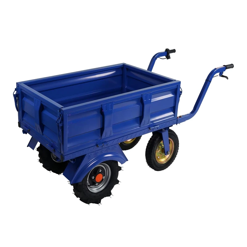 Electric 4 Wheel Hand Cart 1500W Hill Climbing Agricultural Orchard Home Use with Removable Cargo Bin Electric Transport Trolley