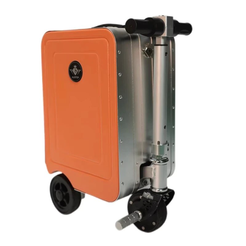 Electric Aluminum Frame Light Weight Portable Eco Friendly Hard Shell Riding Suitcase for Airport