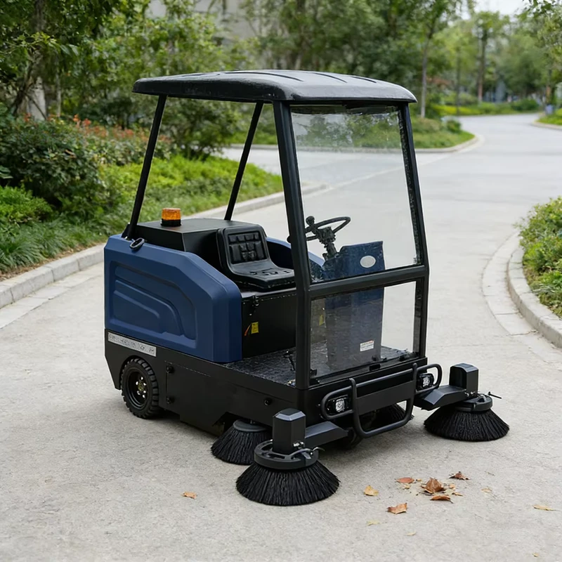 Electric Battery Ride on Road Sweeper SD Ride On Cleaning Cart with 220V 48V and 1 Year Warranty Vacuum Sweeper Heavy Duty