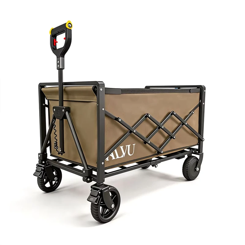 Electric Camping Trailer Foldable Passenger Carrier Outdoor Assisted Push Cart Picnic Stall Setting Camp Utility Trailer