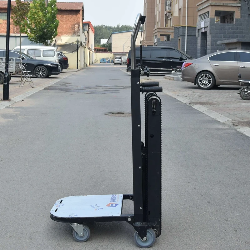 Electric Cargo Trolley Stair Climber 400Kg Crawler Metal Foldable Platform Automatic Building Materials Handling Stair Climber