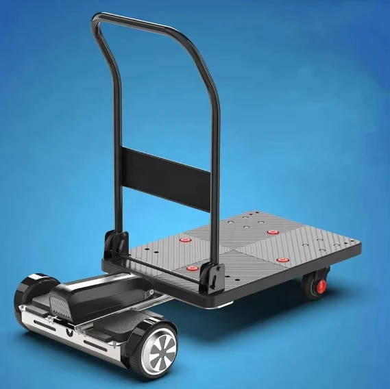 Electric Cart Hand Truck Picking Truck Warehouse E-commerce Shopping Flatbed Cart Folding Cart Handling Tool Cart
