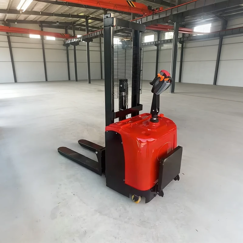 Electric Drive Forklift Pallet Stacker Stainless Steel 1000kg 1500kg 2000kg Semi Electric Lifter Restaurant Use