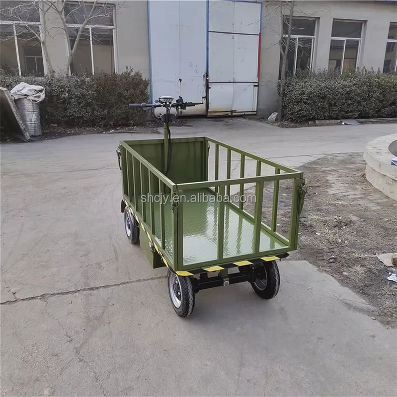 Electric Flat Car Electric Four-wheel Flat Car Transport Trolley OEM Stainless Steel Shopping Platform