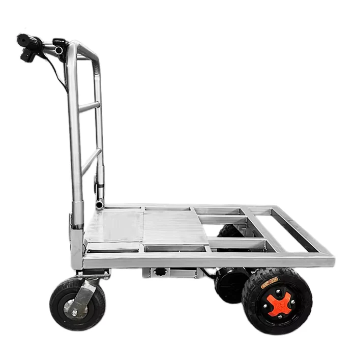 Electric Flatbed Trolley Truck Steel Platform Construction Site Transportation Moving Ceramic Tile Cement Elevator Door Trolley