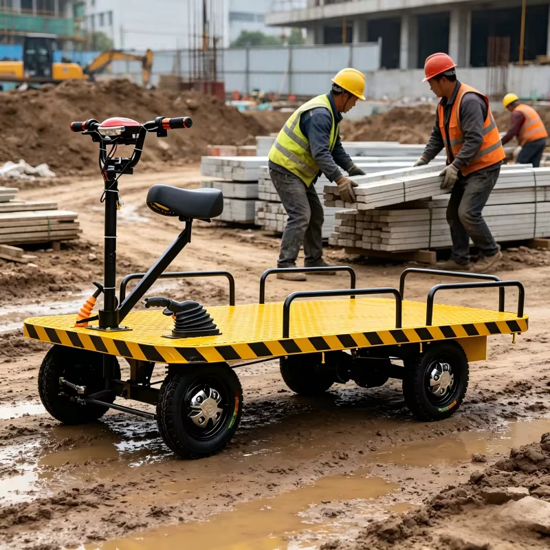Electric Flatbed Truck Cargo Carrier Trolley Heavy Loading Transport Cart Moving Carts With 4 Wheels for Load