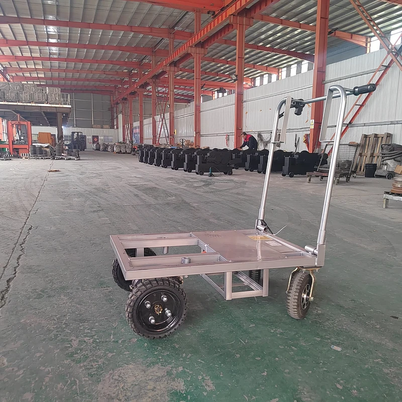 Electric Flatbed Truck Four wheel Cargo Transport Trolley Platform Cart for Material Handling Logistics Tools