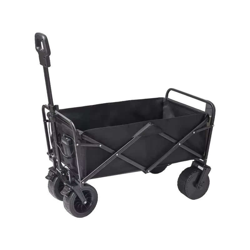 Electric Four Wheel Foldable Camping Trolley with Large Capacity Compact Design Easy Assembly for Outdoor Travel Shopping