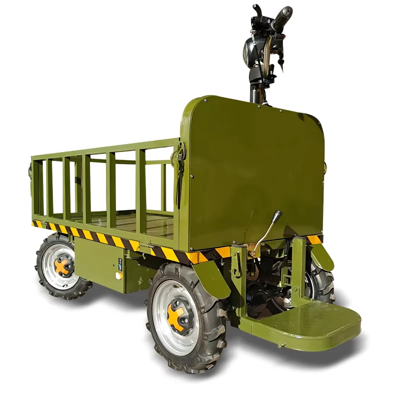 Electric Four Wheel Heavy Duty Metal Cargo Hauler Off Road Utility Vehicle 1000kg Load Capacity for Farm Mining Construction