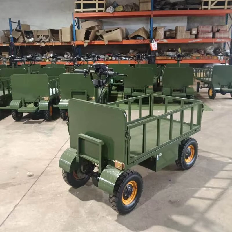 Electric Four-wheel Stainless Steel Platform Hand Cart OEM Customizable 1000kg Load Capacity for Warehouse Shopping