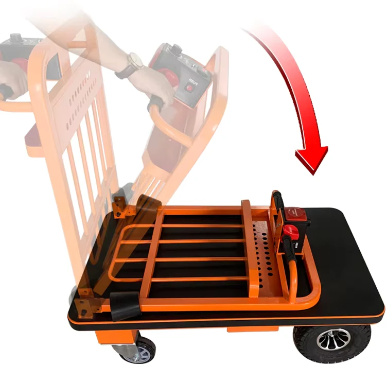 Electric Hand Platform Trolley with 300kg Capacity Electric Utility Cart for Heavy Duty Applications Elektrischer Hubwagen