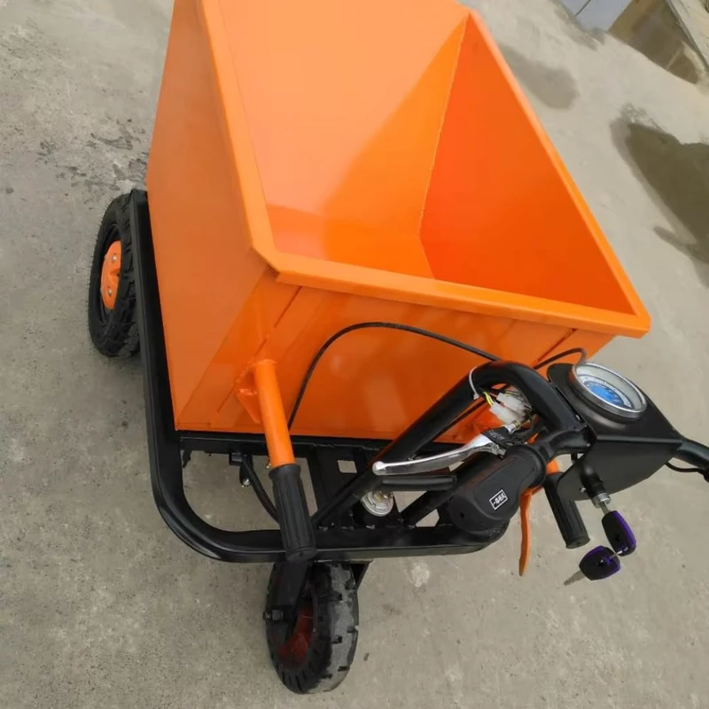 Electric Hand Trolley Manual Self Dumping Bucket Construction Site Material Transport Farm Breeding Agriculture Handling