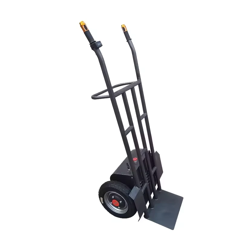 Electric Hand Truck With 600KG Capacity Battery Powered Lithium Battery Hand Trolley For Materials Moving Steel Platform