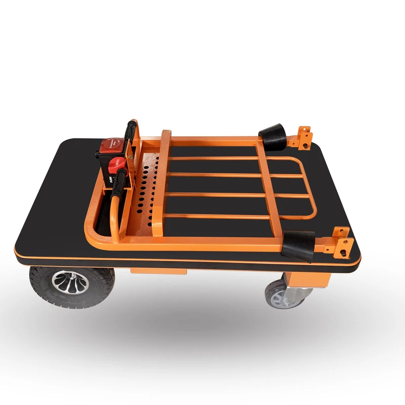 Electric Hand Truck with Thickened Widened Wheels for Construction Site and Warehouse Transport 2x12V24Ah Battery