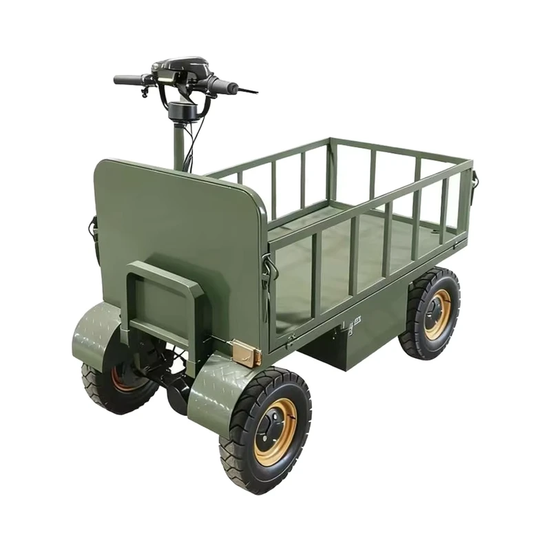 Electric Handcart Warehouse Electric Trolley Equipped with Guardrails Material Transportation Equipment