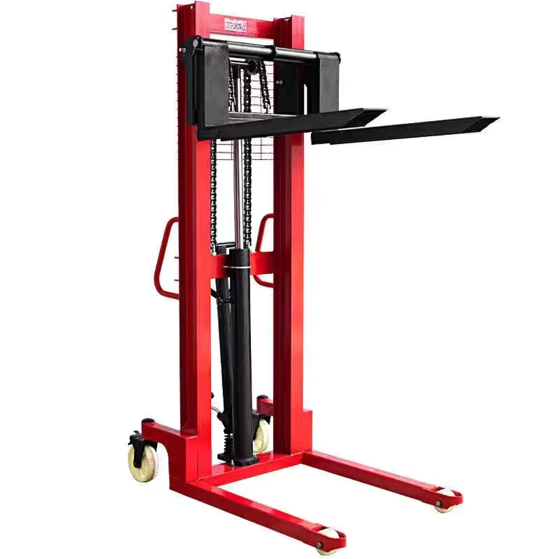 Electric Hydraulic Hand Operated Forklift 1 Ton Chain Sling Pallet Stacker New for Warehouse Use