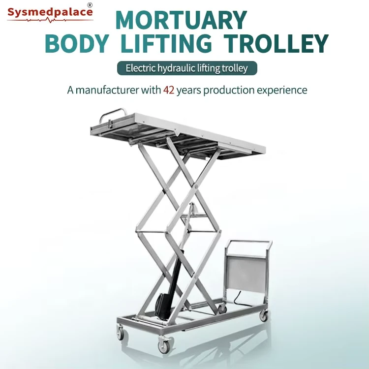 Electric Hydraulic Morgue Lift Trolley 304 Stainless Steel Corpse Lifting Cart Funeral Mortuary Transfer Equipment