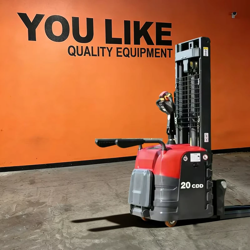 Electric Hydraulic Pallet Stacker Narrow Aisle Smart Hand Fork Lift Reach Truck Manual Pallet Crane Mini CE Walkie Forklift 3ton