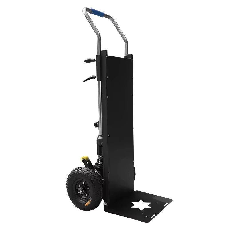 Electric Large Load Stainless Steel Inflatable Wheel Trolley Stair Climber 230mm Max Height for Food Beverage Factory Use