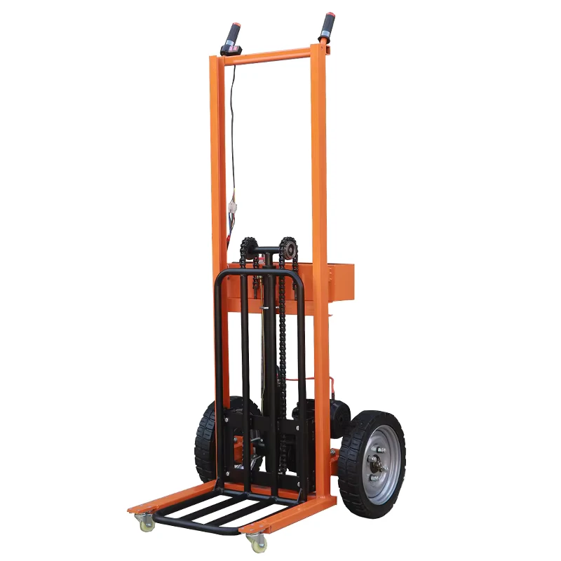 Electric Lift Portable Hand Truck Warehouse Transportation Small Hydraulic Hand Truck Electric Platform Trolley Cart