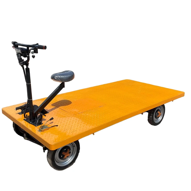 Electric Platform Trolley Cart Warehouse Portable Powerful Hand Trolley Flatbed Cargo Heavy Duty Electric Platform Trolley