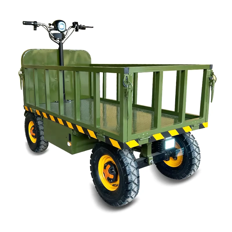 Electric Powered Heavy Duty Metal Four Wheel Utility Cart Truck Forward Reverse Gear Switching All Terrain Tools 1000kg Load