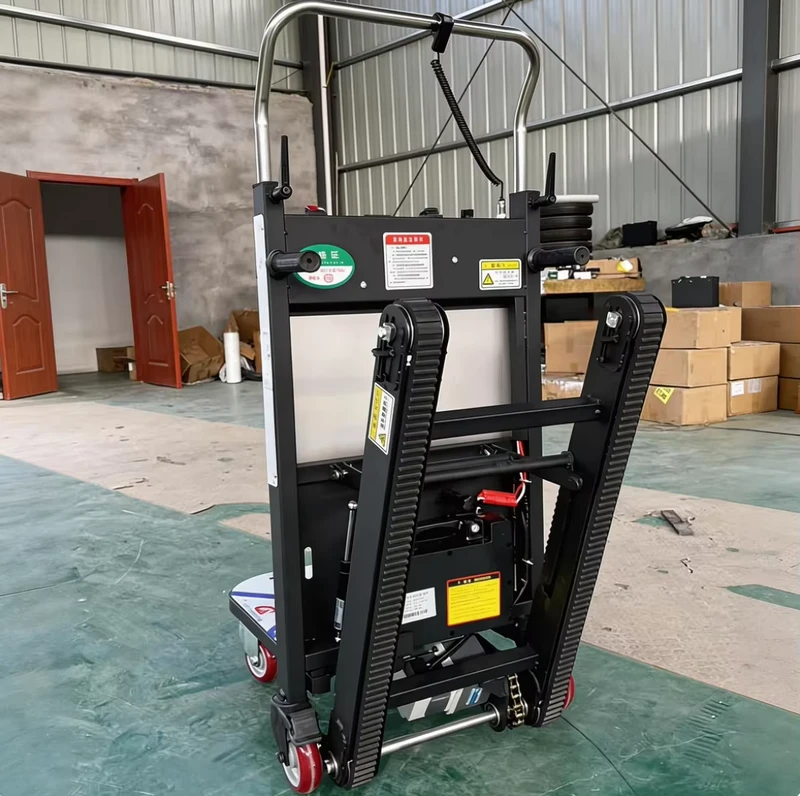 Electric Powered Industrial Portable Stair Climber Climbing Trolley Cart Platform OEM Option 500W Motor Rubber Track for Up Down