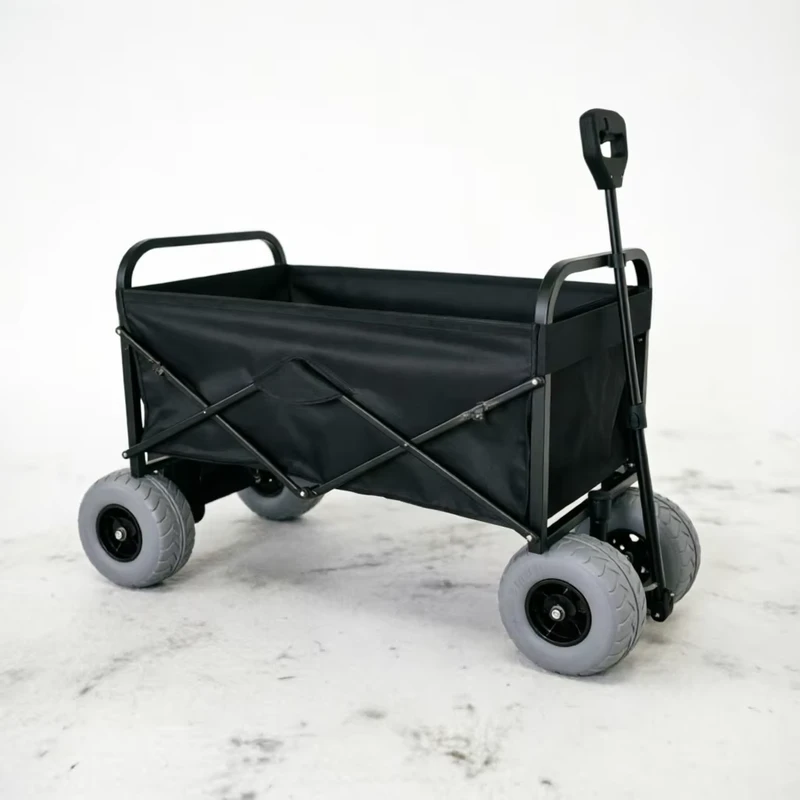 Electric Powered Rechargeable Beach Wagon Outdoor Garden Motorized All-Terrain PU Wheel Folding Camping Beach Cart